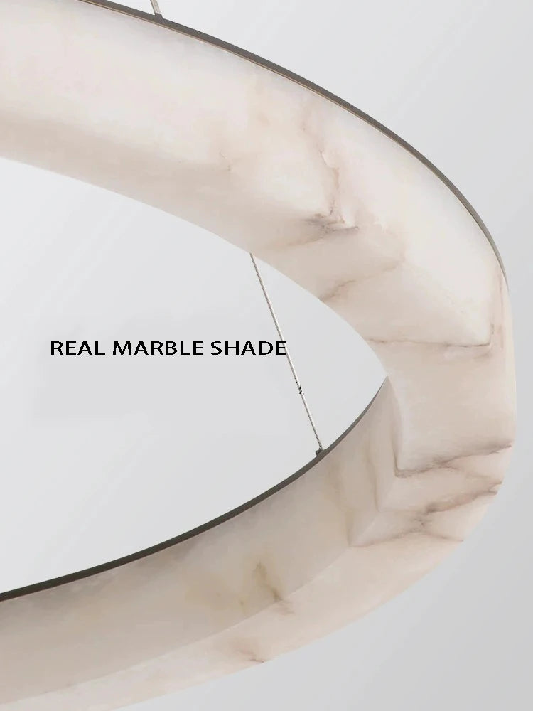 Lustre LED rond en marbre véritable - vue 5 sur 10