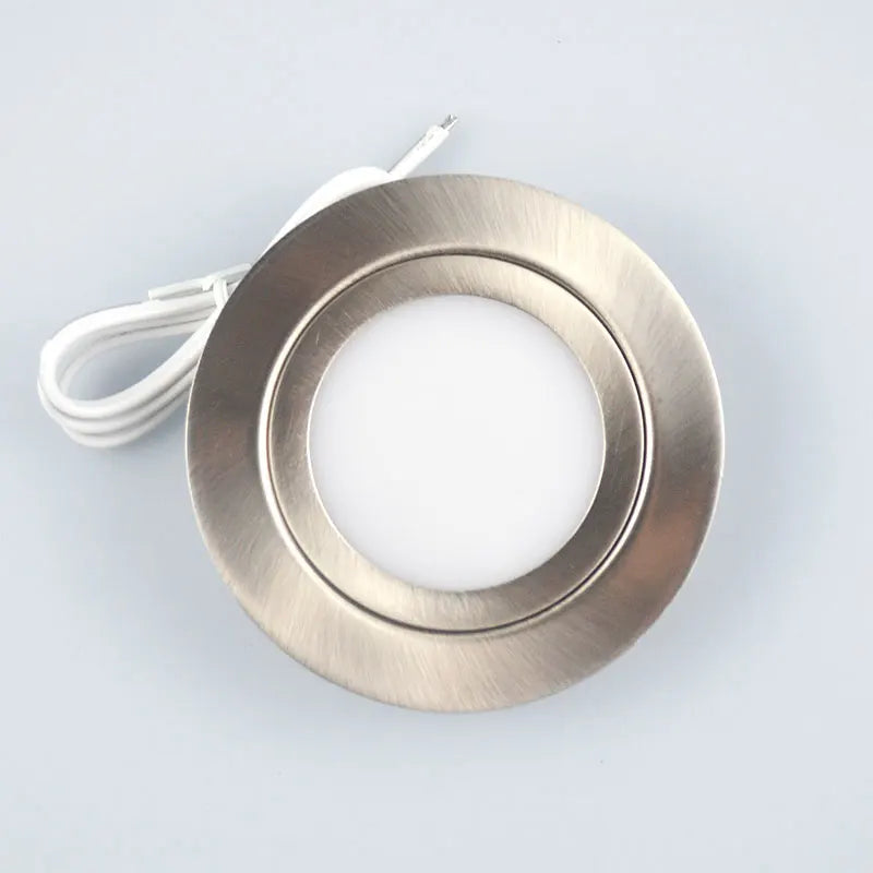 mini lampe encastrée led mince éclairage affichage intégré nickel - vue 3 sur 6