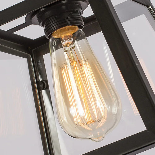 LOFT Vintage industriel vent verre cadre fer Art suspension lampe Restaurant Bar café Internet Bar noir trois tête suspension - vue 7 sur 7