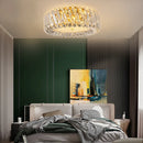 plafonnier moderne en cristal doré à led dimmable élégant et raffiné