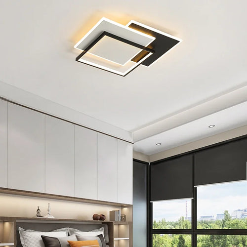 lustre moderne dimmable design intérieur lumineux rectangle décoratif - vue 4 sur 11