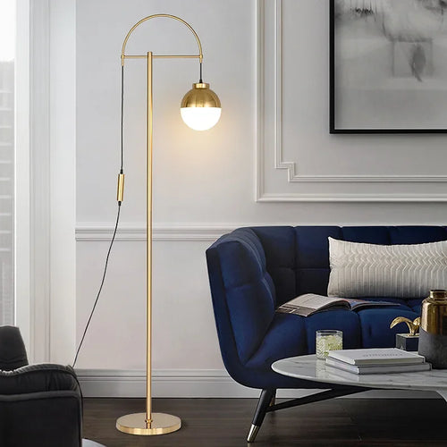 lampadaire rétro doré design nordique pour intérieur élégant - vue 2 sur 7