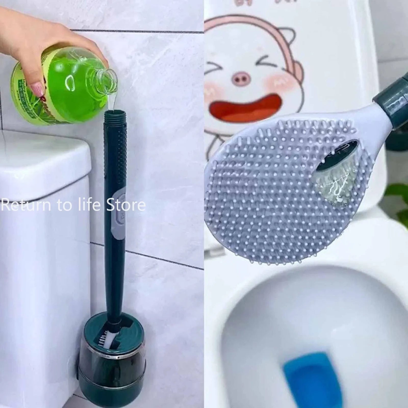 brosse distributrice de savon avec support en silicone pour nettoyage - vue 5 sur 7