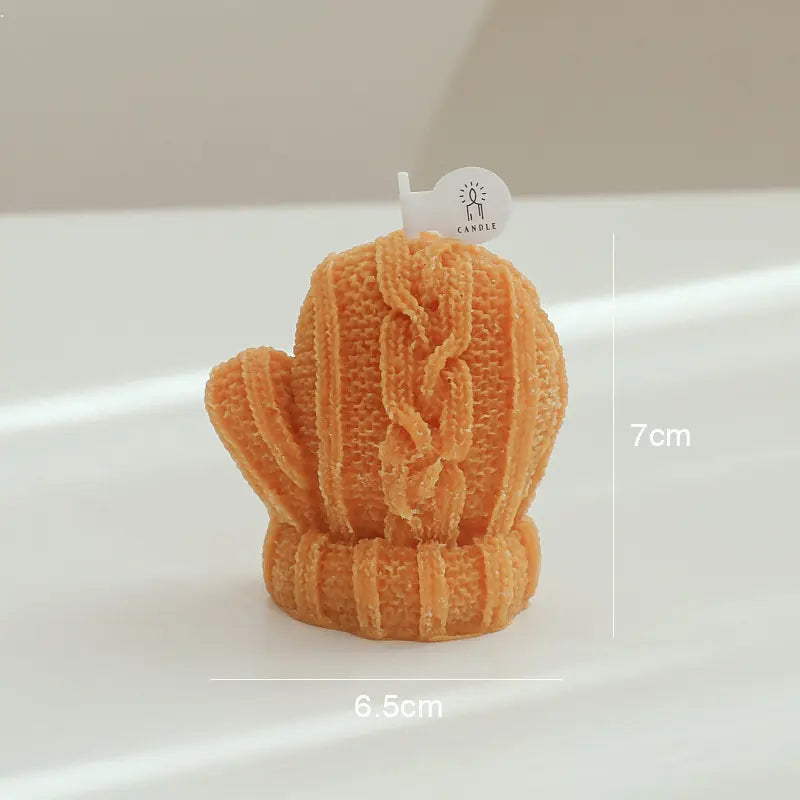 bougie parfumée mignonne en forme de gants faits main décoration de fête - vue 5 sur 10