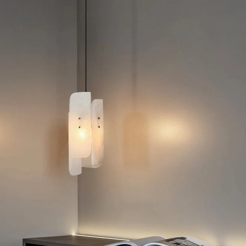 suspension en marbre véritable avec fil de cuivre réglable 	 style - vue 4 sur 7
