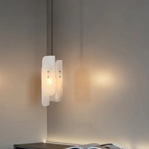 suspension en marbre véritable avec fil de cuivre réglable - vue 5 sur 7