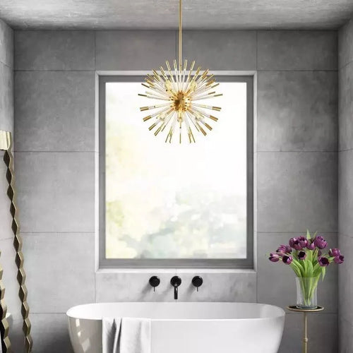lustre de luxe design cristal pissenlit led pour décoration intérieure - vue 6 sur 12