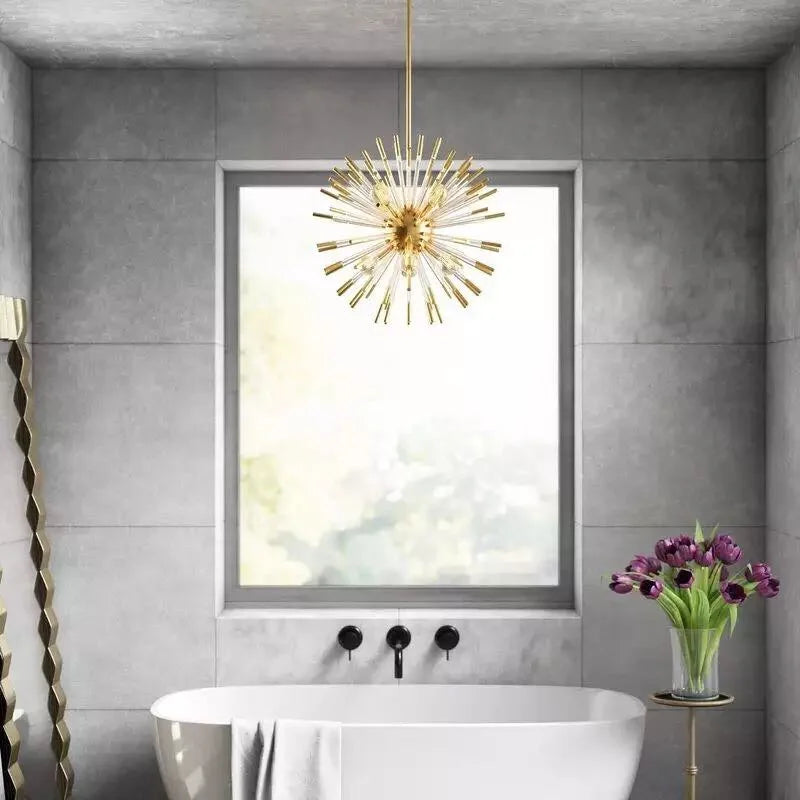 lustre de luxe design cristal pissenlit led pour décoration intérieure - vue 5 sur 12