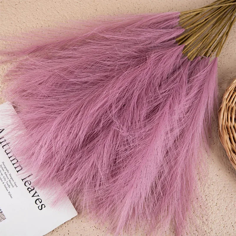 lot de 5 fausses fleurs de pampa pour décoration mariage et Noël - vue 7 sur 17