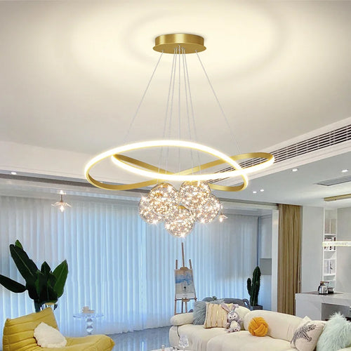 lustre moderne suspendu pour éclairage intérieur design élégant - vue 3 sur 12