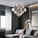 lustre nordique créatif en fer et bulles de verre luxueux
