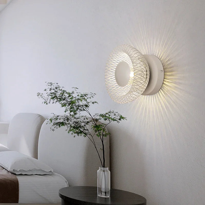 Italy Horn Design Iron Mesh Aisle Lamp Sconce Corridor Ceiling Bedroom TV Backdrop Ceramic Head LED Home Decor Wall Lighing - vue 5 sur 11