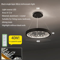 Plafonnier LED suspendu en cristal de luxe au design moderne