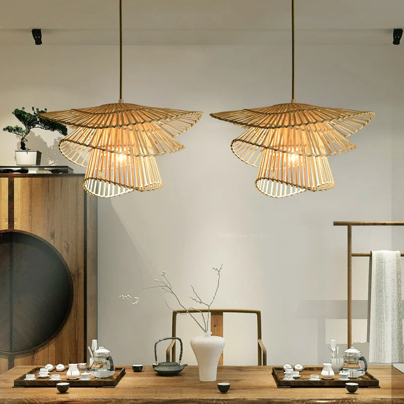suspension moderne en rotin pour un décor créatif - vue 5 sur 9