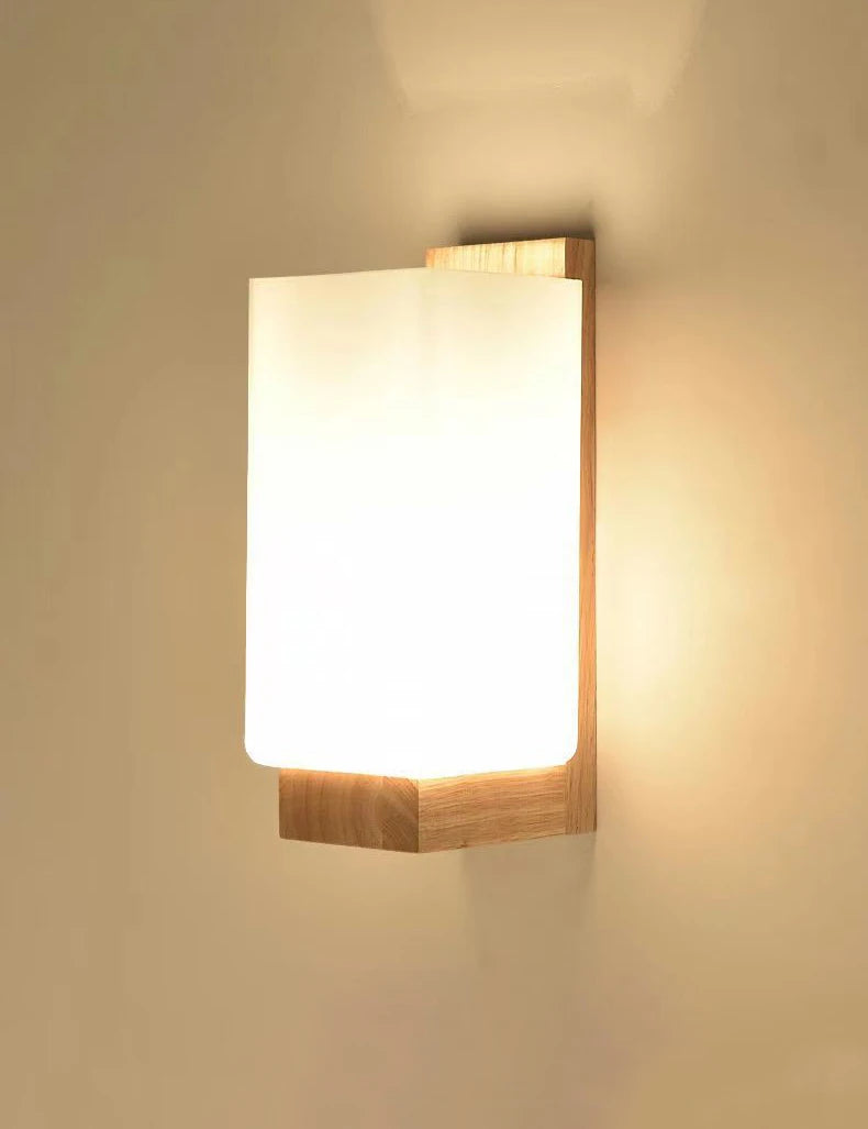 applique murale décorative nordique en verre et bois design intérieur - vue 4 sur 14