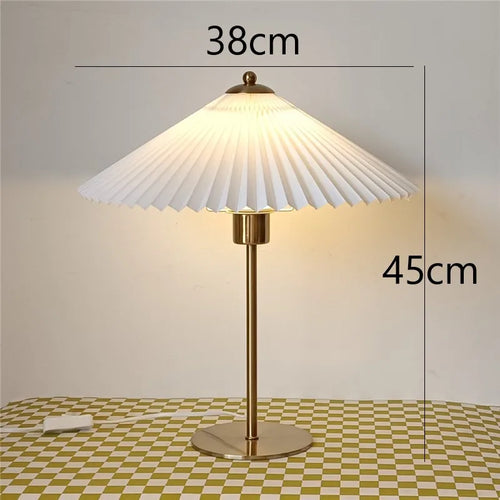 lampadaire rétro avec abat-jour plissé éclairage décoratif polyvalent - vue 10 sur 9