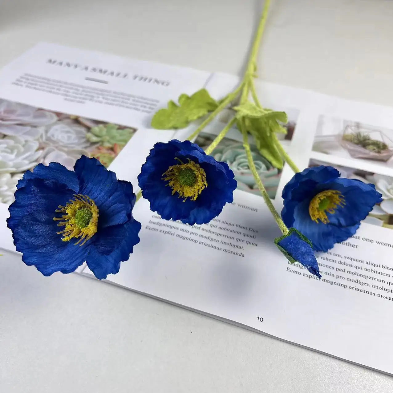 fleurs de pavot artificielles en soie pour décoration et événements - vue 10 sur 21