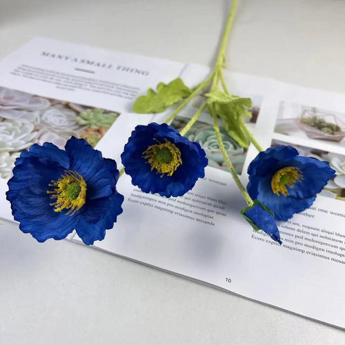 fleurs de pavot artificielles en soie pour décoration et événements - vue 11 sur 21