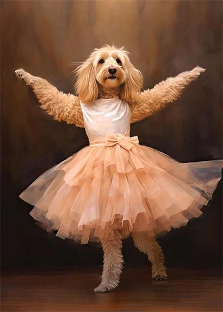 portraits de ballerine de chien art abstrait mural kawaii - vue 13 sur 26