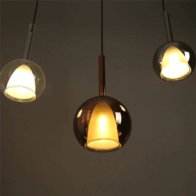 suspension en verre design nordique moderne pour éclairage décoratif - vue 4 sur 17