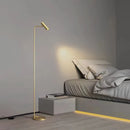 lampadaire minimaliste en cuivre avec lumière rotative moderne