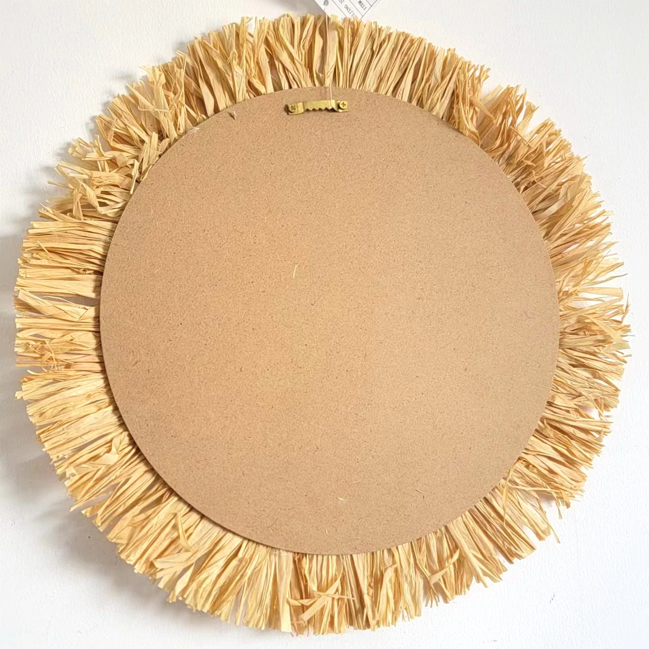 miroir décoratif en raphia et coquillages pour décoration murale - vue 4 sur 5