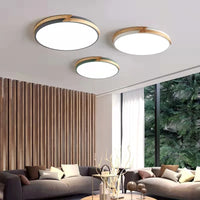 plafonnier led ultra-mince à intensité variable en bois
