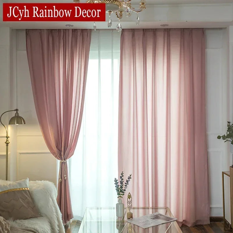 Voilage tulle semi froissé moderne pour salon chambre - vue 1 sur 9