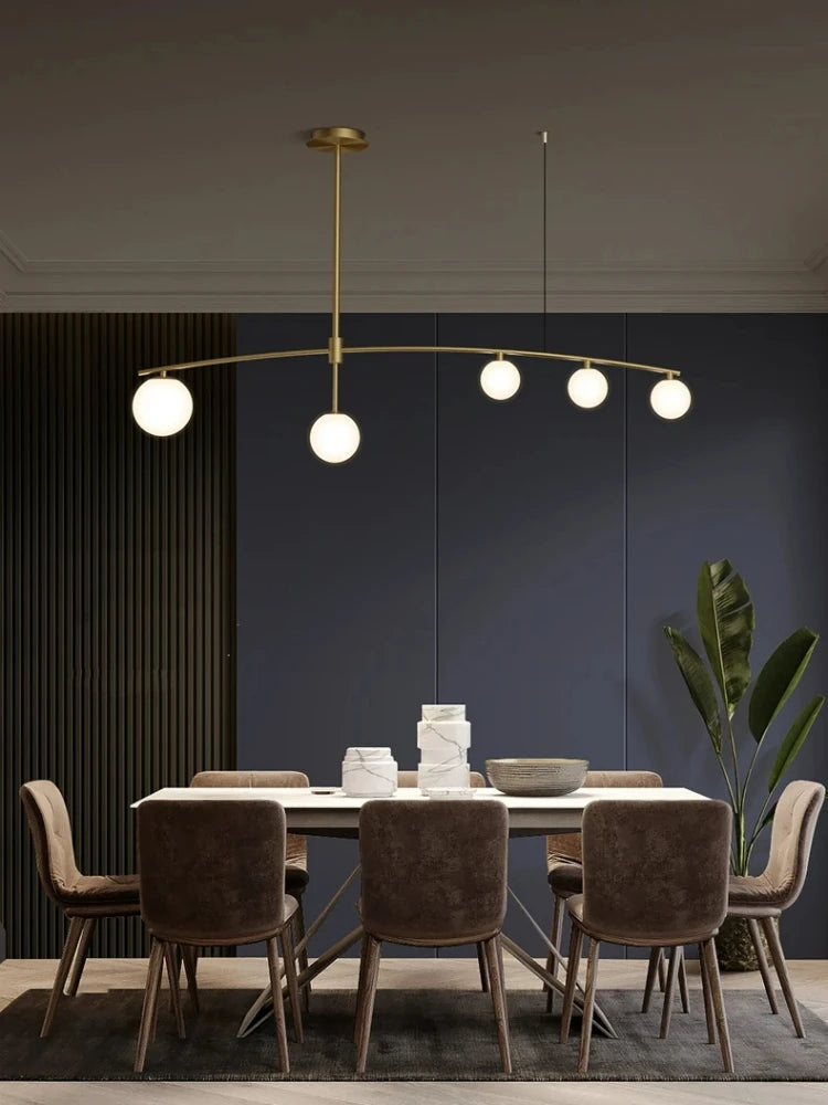 lustre moderne en métal et verre pour intérieur nordique - vue 2 sur 9