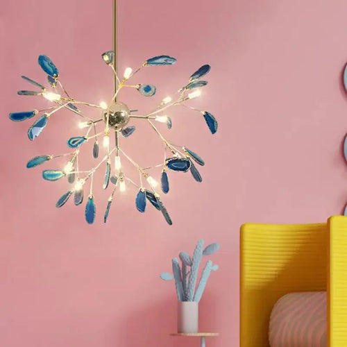 lustre luciole créatif en agate design postmoderne élégant - vue 3 sur 14