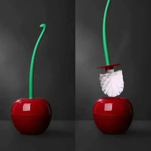 brosse de toilette cerise avec long manche et support créatif - vue 3 sur 8