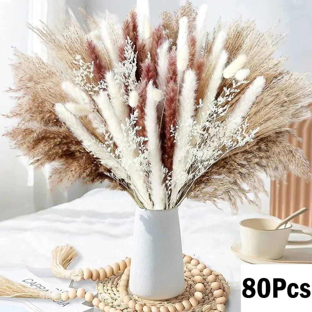lot de 100 bouquets dherbe de pampa pour décoration bohème mariage - vue 9 sur 13