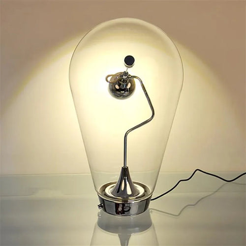 lampe de bureau magnétique moderne en verre transparent réglable - vue 6 sur 8