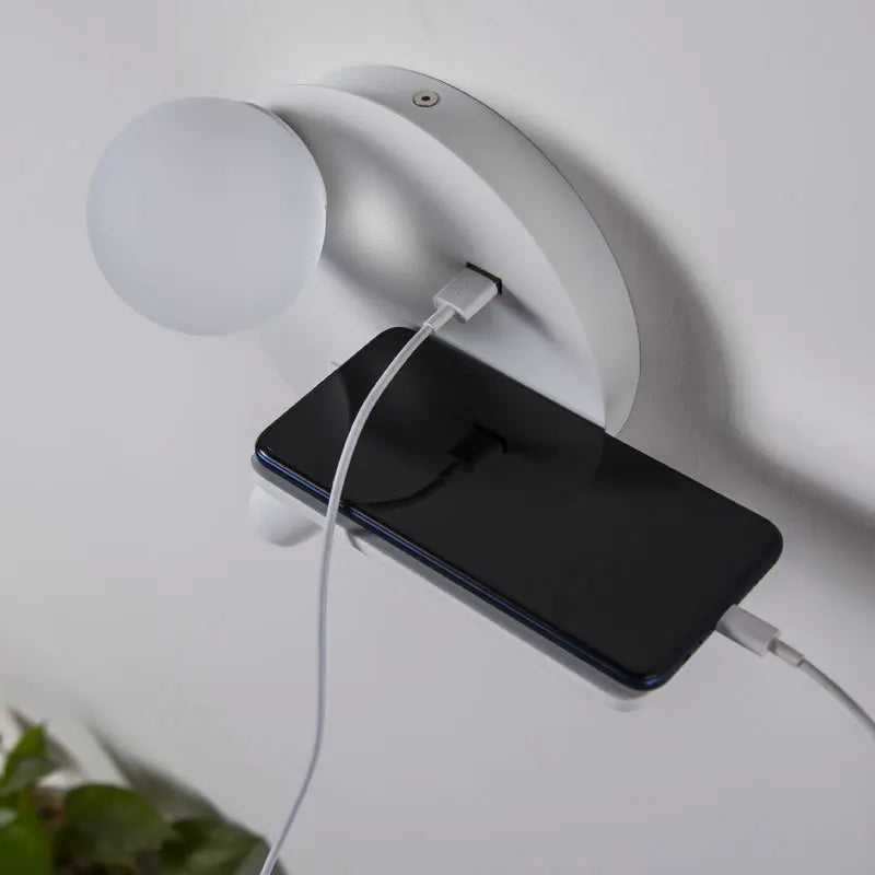 applique murale led avec chargement usb pour téléphone portable - vue 4 sur 10