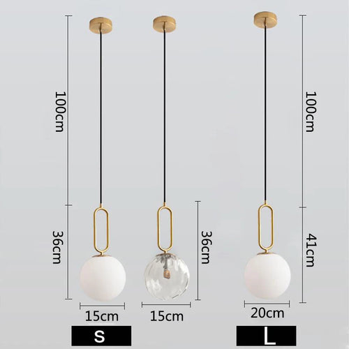 Suspension en verre nordique moderne Restaurant Bar magasin de vêtements magasin de thé au lait décor en laiton lampe suspendue luminaire - vue 10 sur 12