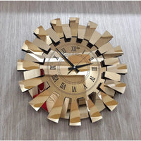 horloge murale miroir 3d luxe motif piano chiffres romains décoratifs