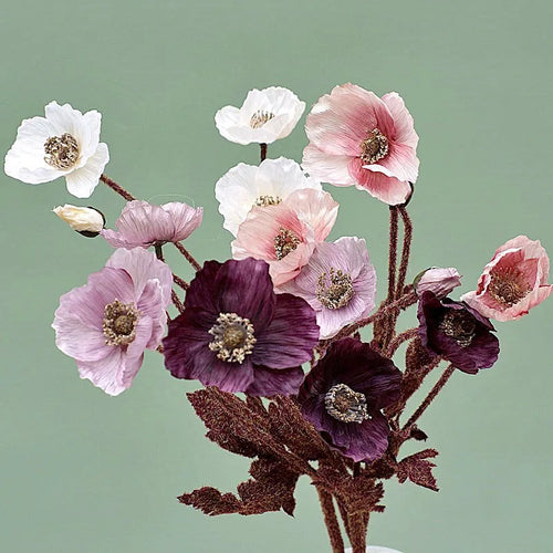 nouveau décor de jardin fleurs de pavot artificielles pour fête - vue 6 sur 26