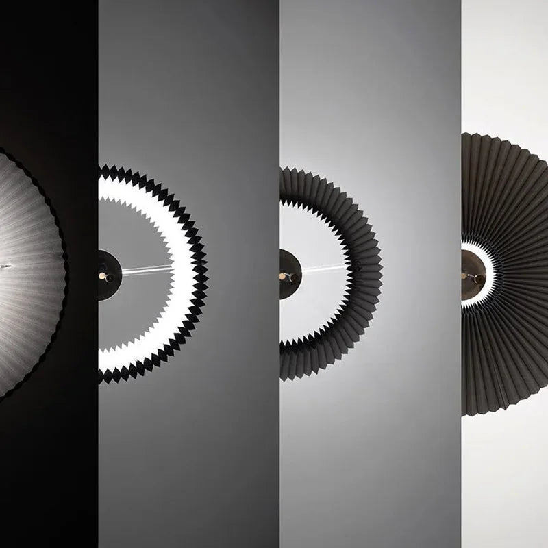 lustre moderne design parapluie en tissu plissé déformé led - vue 6 sur 9