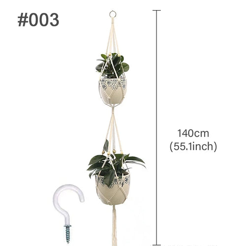 suspension macramé pour plantes et décoration murale naturelle - vue 17 sur 20
