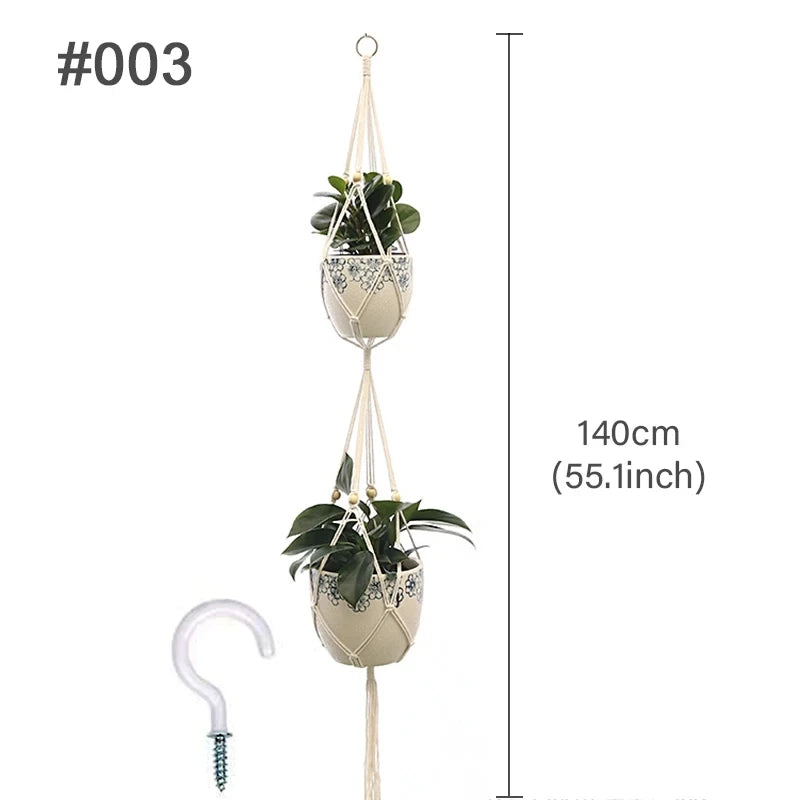 suspension macramé pour plantes et décoration murale naturelle - vue 16 sur 20