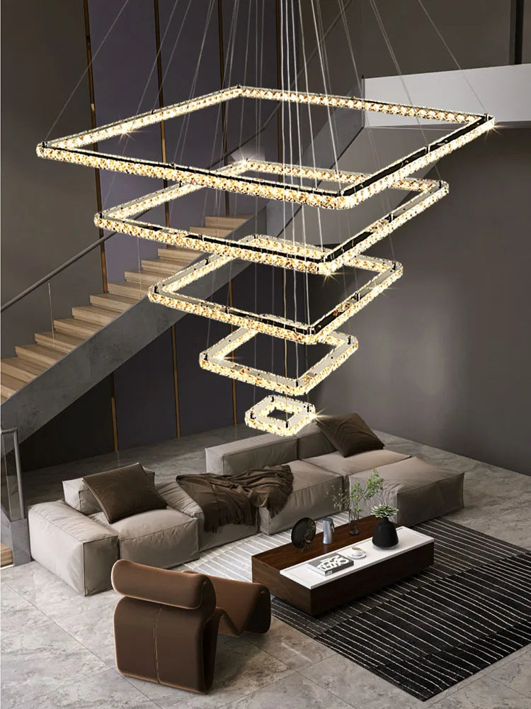 lustre à led minimaliste moderne en cristal design élégant - vue 4 sur 11