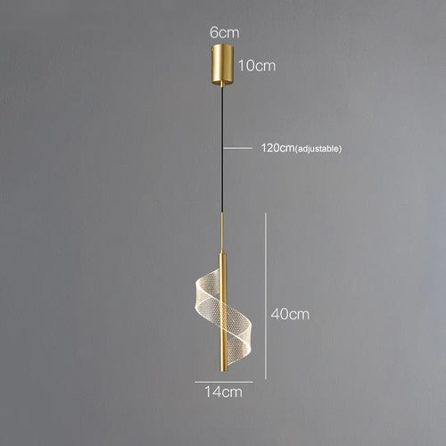suspension cuivre minimaliste moderne luxe - vue 9 sur 10