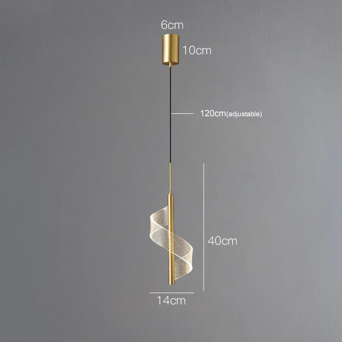 suspension cuivre minimaliste moderne luxe - vue 8 sur 10