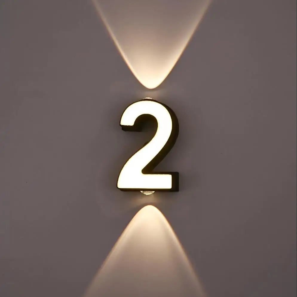 applique murale LED numéro de chiffre intérieur et extérieur IP65 étanche moderne minimalisme Style aluminium porche lumières de jardin - vue 5 sur 15