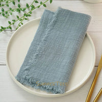 Serviette de table gaze coton style rustique lot