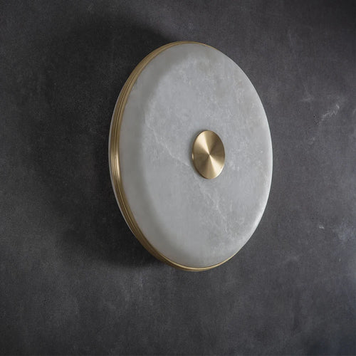 applique murale en marbre naturel espagnol éclairage luxe cuivre design créatif - vue 3 sur 7