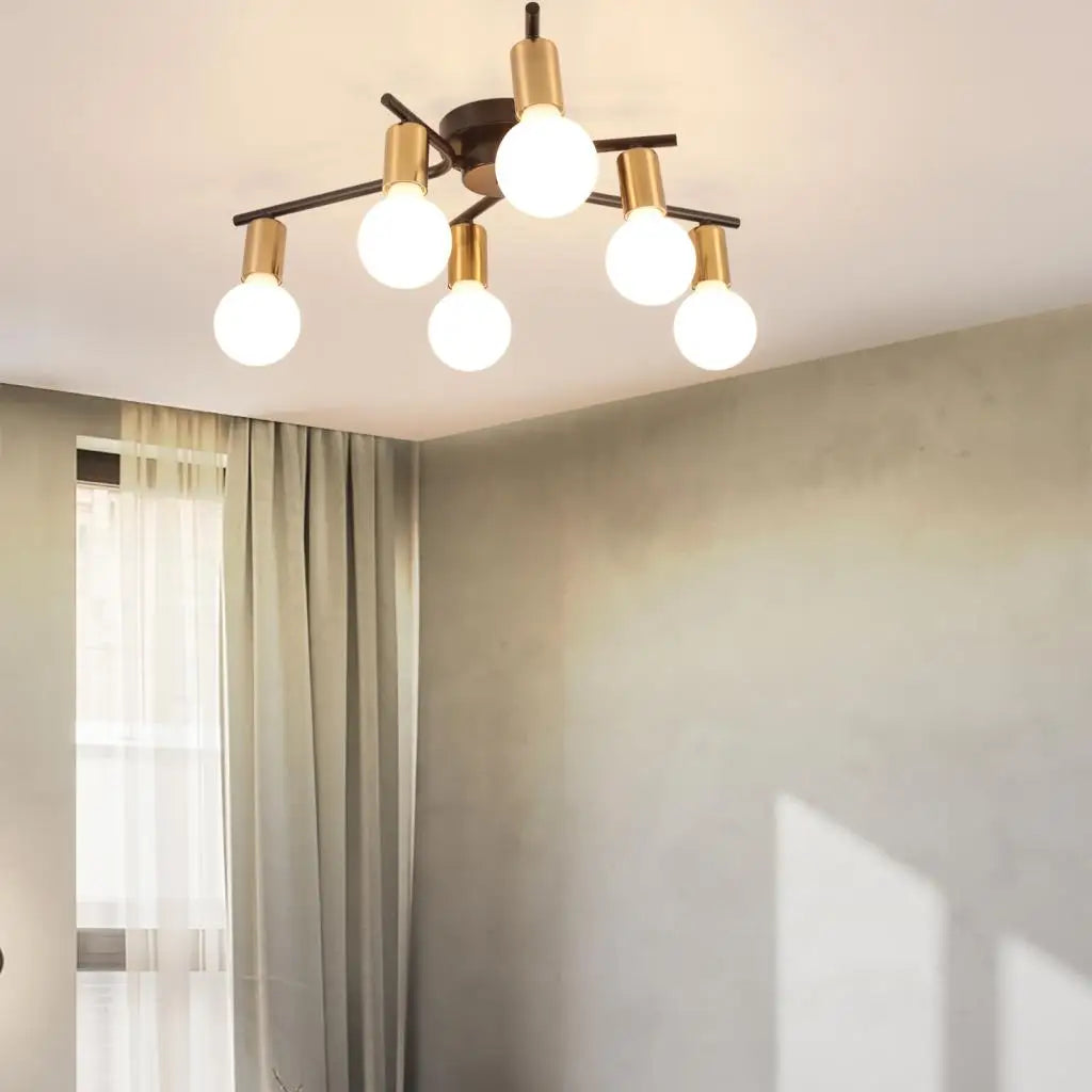 lustre rétro en fer forgé pour éclairage moderne intérieur - vue 5 sur 7