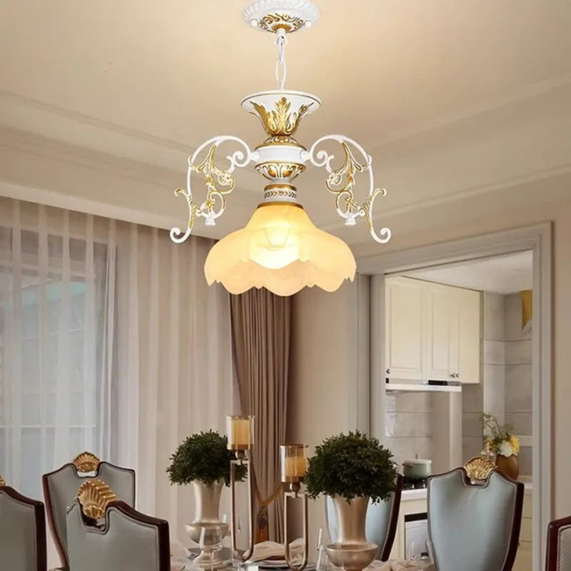 lustre rétro industriel en fer et verre créatif - vue 4 sur 13