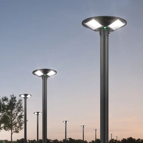 lampe solaire ronde pour jardin et éclairage extérieur - vue 2 sur 17