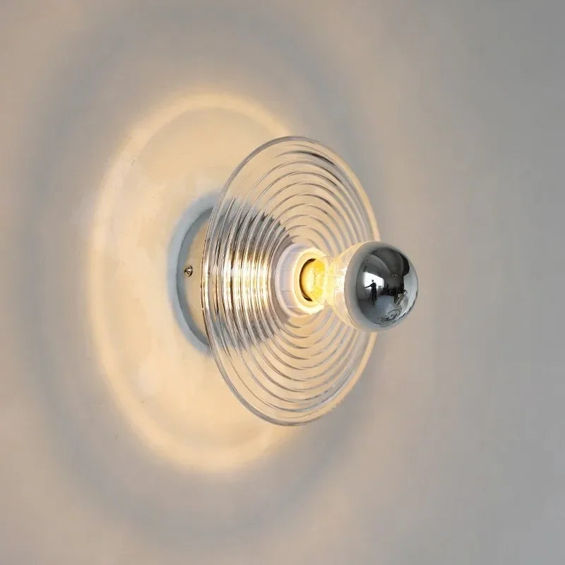 applique murale led rétro en verre ondulé pour armoires sur rail - vue 3 sur 9